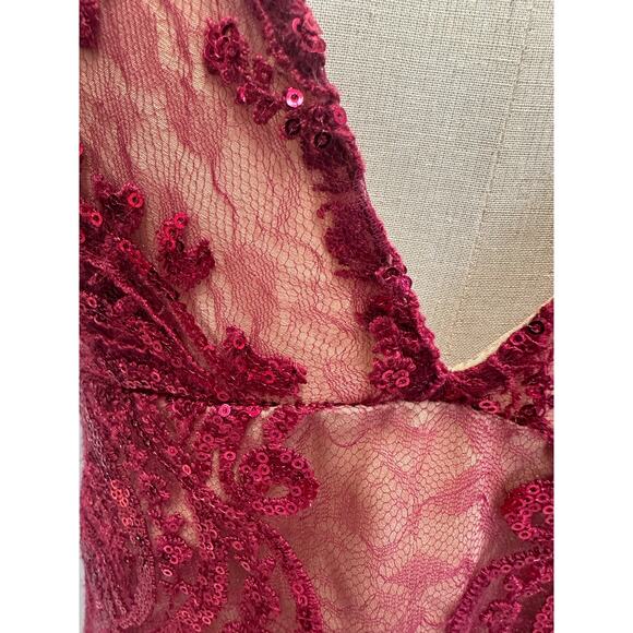 Free People Night Shimmers mini dress raspberry red Size 2 NWT New - Picture 4 of 13